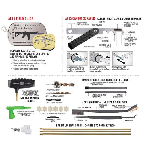 Real Avid - Килимок для зброярів з набором інструментів Master Cleaning Station™ - AR-15 - AVMCS-AR