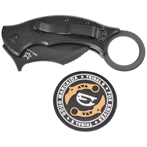Fox - Ніж складаний Tribal K Karambit - Liner Lock - G10 - N690Co - Чорний - FX-802