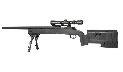 Specna Arms - Replika karabinu wyborowego SA-S02 CORE™ z lunetą i dwójnogiem - Czarny