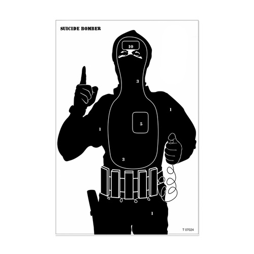 Стрілецький щит "Лиходій у капюшоні" - 400 х 600 мм - 10 шт. - T07024