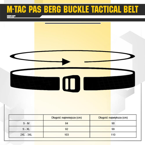 M-Tac - Тактичний ремінь Berg Buckle Tactical Belt - чорний - 10071002