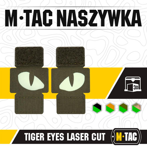 M-Tac - Флуоресцентні нашивки Tiger Eyes Laser Cut - Para - Ranger Green - 51140023
