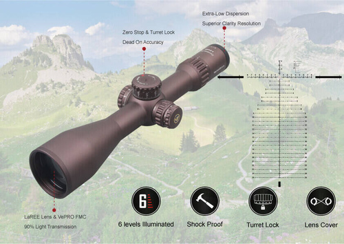 Vector Optics - Приціл оптичний 34мм Continental x6 4-24x56 - FFP - VEC-MBR - FDE - SCFF-39
