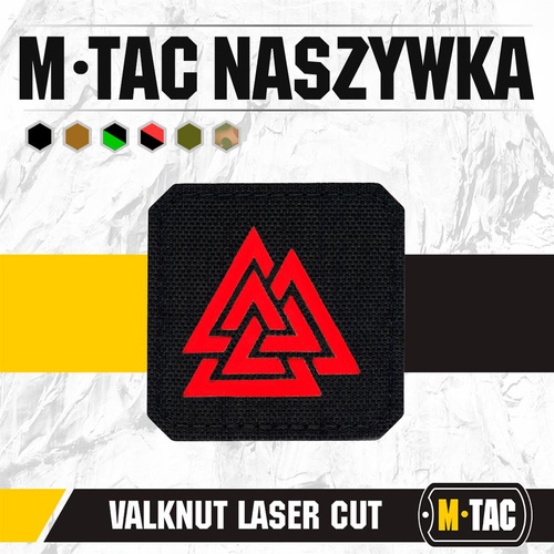 M-Tac - Квадратна нашивка Laser cut Valknut - Червоний / Чорний - 51162233