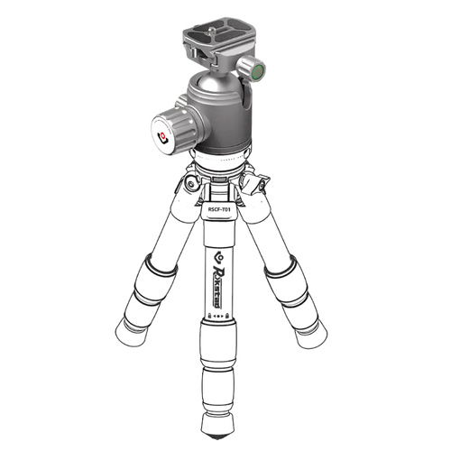 Rokstad - Кульова головка 38 мм на різьбу 3/8"-16 - Picatinny/ARCA - Сірий - RSRH-01