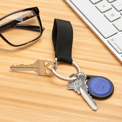 Nite Ize - Брелок для ключів зі шнурком O-Series Keychain - сталевий - сріблястий/чорний - OSK-01-R3