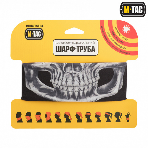 M-Ta - Легкий шарф-труба Reaper Skull - Чорний- HLI-SSB-BK