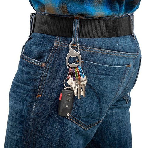 Nite Ize - Карабін для ключів KeyRack+™ S-Biner® з відкривачкою - чорний - KRB2-01-R6
