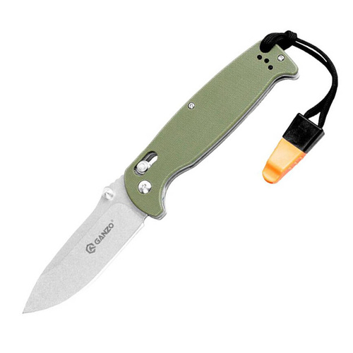 Ganzo - G7412 EDC Складаний ніж зі свистком - G-Lock - зелений - G7412-GR-WS