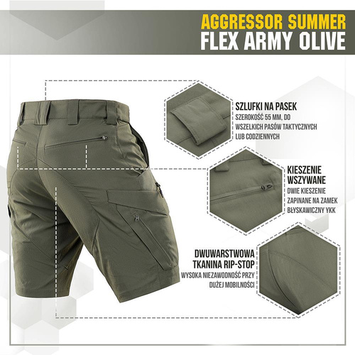 M-Tac - Тактичні шорти Aggressor Summer Flex - Army Olive - 20472062