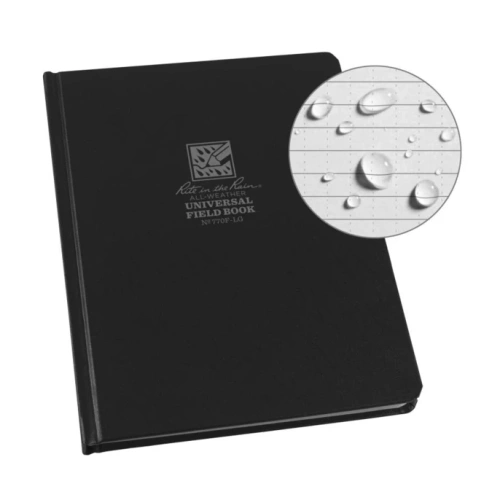 Rite in the Rain - Водонепроникний блокнот Large Bound Book - 223 x 175 мм - 80 аркушів - чорний - 770F-LG