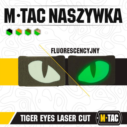 M-Tac - Флуоресцентні нашивки Tiger Eyes Laser Cut - Para - Ranger Green - 51140023
