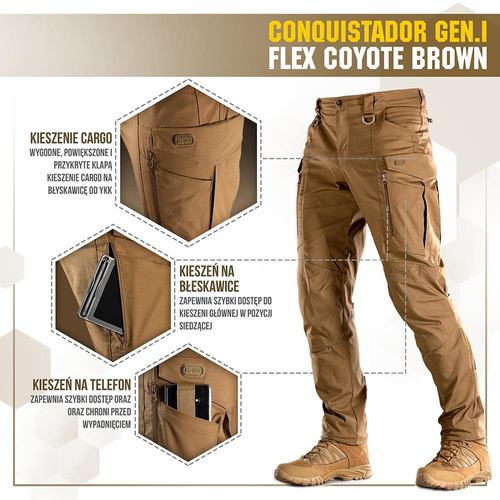 Штани тактичні M-Tac - Conquistador Gen.I Flex - Ripstop - Coyote - 20059017.