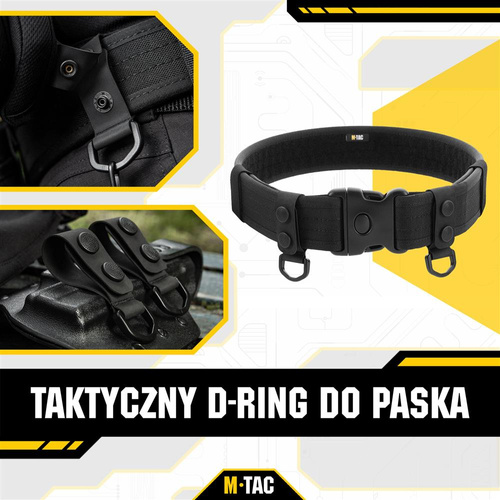 M-Tac - Тактичний ремінь з D-ring кільцем - 2 шт - Чорний - 20426002