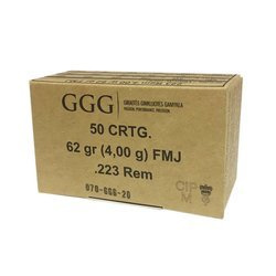 Набої до гвинтівки GGG .223 Rem 62 гр / 4,00 г FMJ - 50 набоїв - GPR12