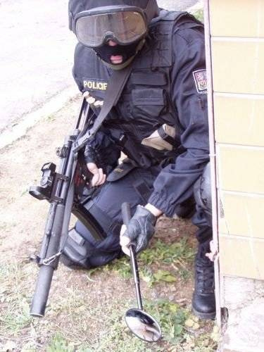 ESP - Тактичне дзеркало для телескопічної палиці 71 мм з футляром - чорне - BMO-02-18 / BMH-02