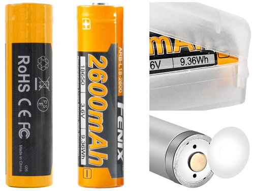Fenix - Li-ion 18650 2600mAh 3.6V акумулятор - ARB-L18-2600