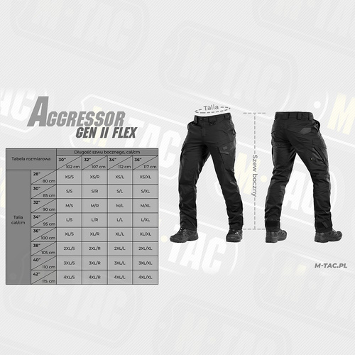 Тактичні штани M-Tac - Aggressor Gen.II Flex - Ripstop - Black - 20058002.