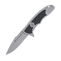 Smith&Wesson - Складаний ніж з сріблясто-чорною ручкою Drop Point - 1084306