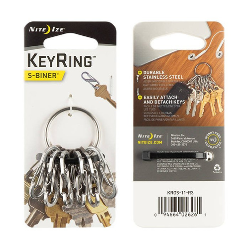 Nite Ize - S-Biner KeyRing Steel - Сталь - Сталь - KRGS-11-R3