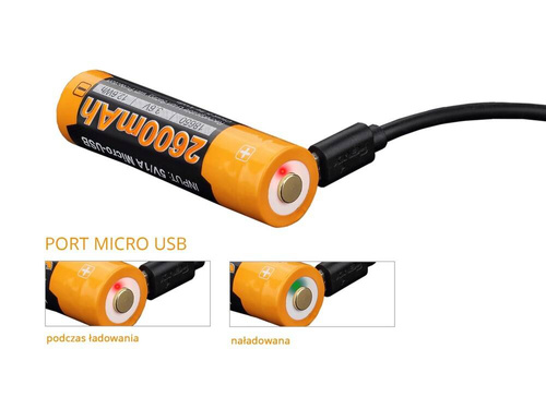 Fenix - Li-ion 18650 2600mAh 3,6V - USB - ARB-L18-2600U