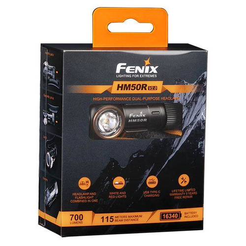 Fenix - Світлодіодний ліхтар / налобний ліхтар HM50R V2.0 з акумулятором 700 мАг - 700 люмен - HM50R V2.0