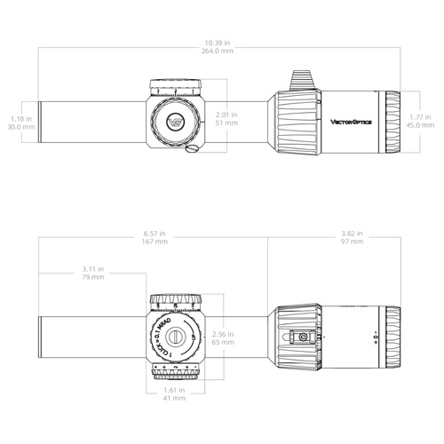 Vector Optics - Приціл LPVO Tauron 1-6x24 SFP - VTA-9 MIL - Чорний - SCFF-63