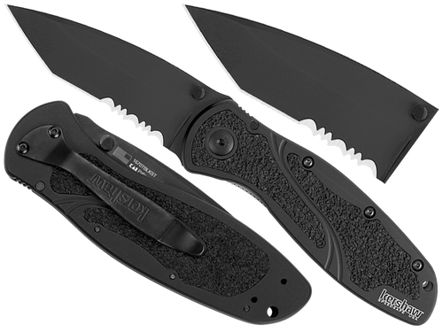 Kershaw - Тактичний ніж  Blur Tanto 1670TBLKST - 14C28N - Black - 1670TBLKST