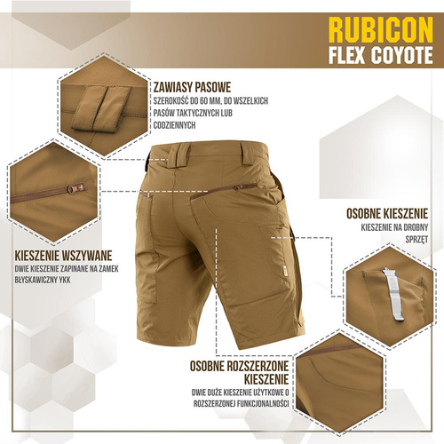 M-Tac - Тактичні шорти Rubicon Flex - 4-Way Stretch - YKK - Coyote - 20070005