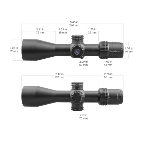 Vector Optics - Компактний оптичний приціл Veyron 3-12x44 - SFP - MPR-4 - Чорний - SCOM-24
