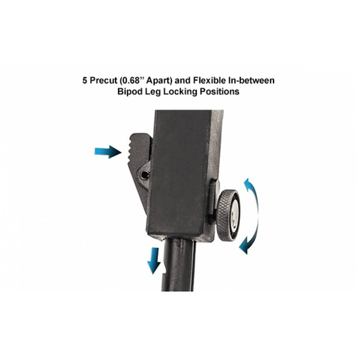 UTG - Гумова броньована суцільнометалева сошка з кріпленням Picatinny QD - 6.0"- 8.5" - чорна - TL-BP20Q-A