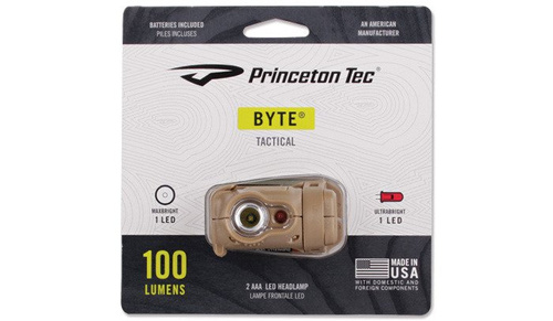 Princeton Tec - Налобний ліхтар BYTE TACTICAL - 200 люмен - Tan - BYT-TAC-TAN