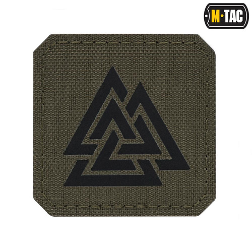 M-Tac - Квадратна нашивка Laser cut Valknut - Чорний / Ranger Green - 51162232