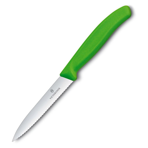 Victorinox - Швейцарський класичний кухонний ніж - зубчастий - зелений - 6.7736.L4