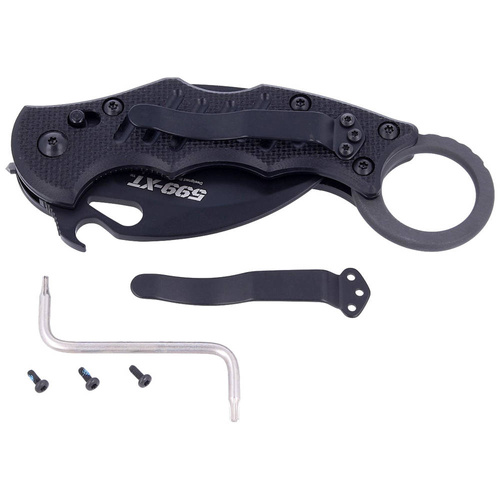 FOX - Складаний ніж Karambit - N690Co - чорний - FX-599 XT
