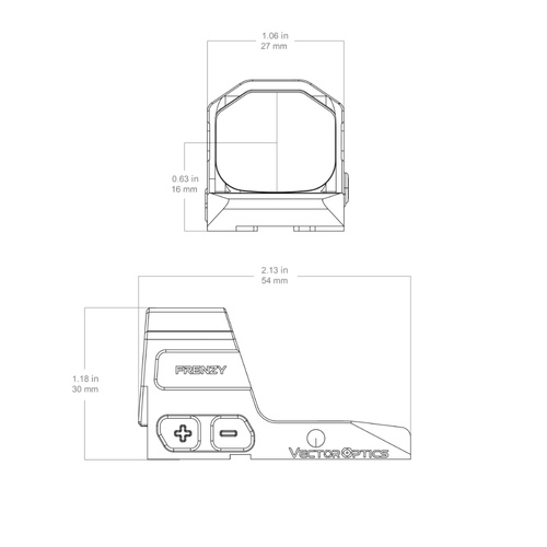 Vector Optics - Відкритий коліматор Frenzy FA 1x20x24 - CZ P-10/Shadow 2 OR - Чорний - SCRD-82