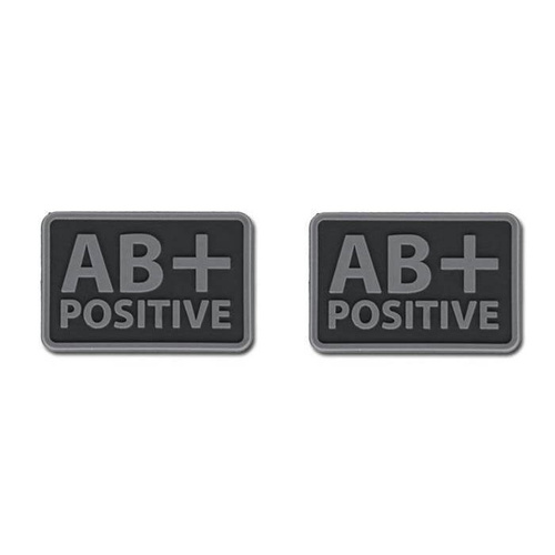Helikon - Нашивка ПВХ - Група крові - AB+ POS - Чорний - 2 шт.