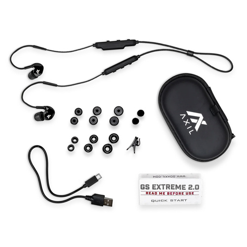 Активні вкладиші для захисту слуху Axil - GS Extreme 2.0 - Чорний - AXI-GS-XR