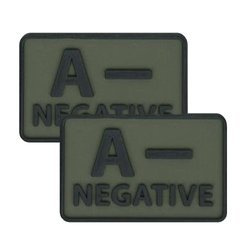 Helikon - Naszywka PVC - Grupa Krwi - A- NEG - Olive Green - 2szt.