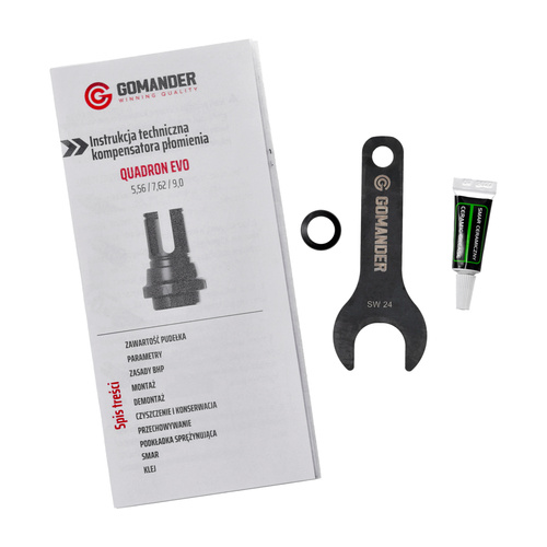 Gomander - Компенсатор полум'я Quadron Evo - 5,56 мм - 1/2x28 - чорний - TB0.9616