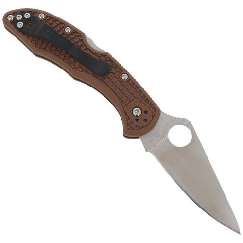 Складаний ніж Spyderco - Delica® 4 FRN Flat Ground Brown - C11FPBN
