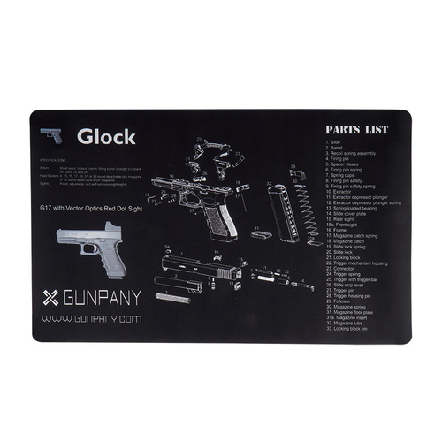 Gunpany - Килимок для чищення пістолета Glock - Чорний - SCBM-02