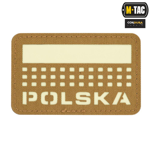 M-Tac - Нашивка з прапором та написом Польща - Лазерне різання - Пікселі/Прямокутник - Койот/Флюо - 51007205