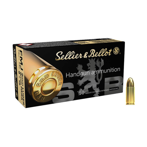Sellier&Bellot - Патрони для пістолетів 9х19 Para FMJ 115 г / 7,5 г - КОРОБКА 50 шт.
