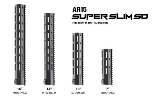 UTG - AR15 Super Slim SD Free Float - 14'' - M-LOK - Mil-Sec - Czarne - MTU046XLM