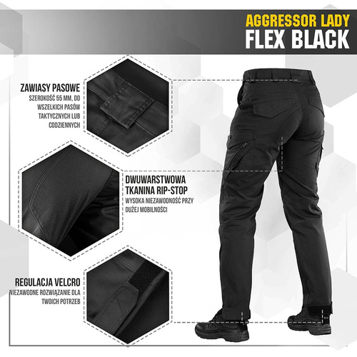 M-Tac - Жіночі брюки-чоботи Aggressor Lady Flex Boot Pants - чорний - 20069002
