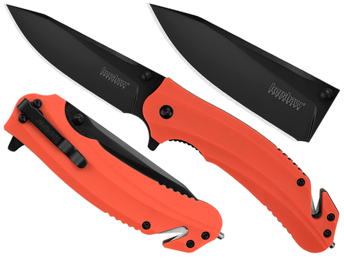 Kershaw - Рятувальний ніж Barricade 8650 - 8Cr13MoV - помаранчевий - 8650