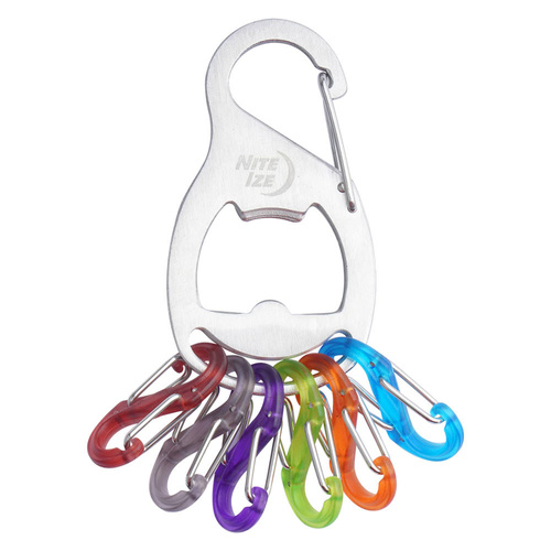 Nite Ize - Карабін для ключів KeyRack+™ S-Biner® з відкривачкою - сріблястий - KRB2-11-R6
