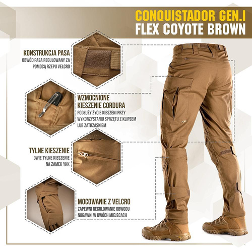 Штани тактичні M-Tac - Conquistador Gen.I Flex - Ripstop - Coyote - 20059017.