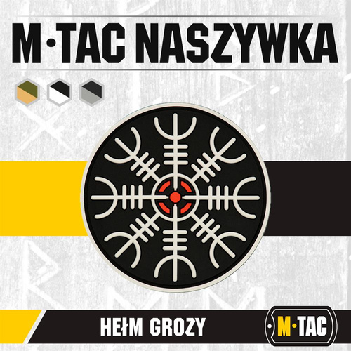 M-Tac - Нашивка 3D PVC Hełm Grozy - чорний / червоний / білий - 51221233